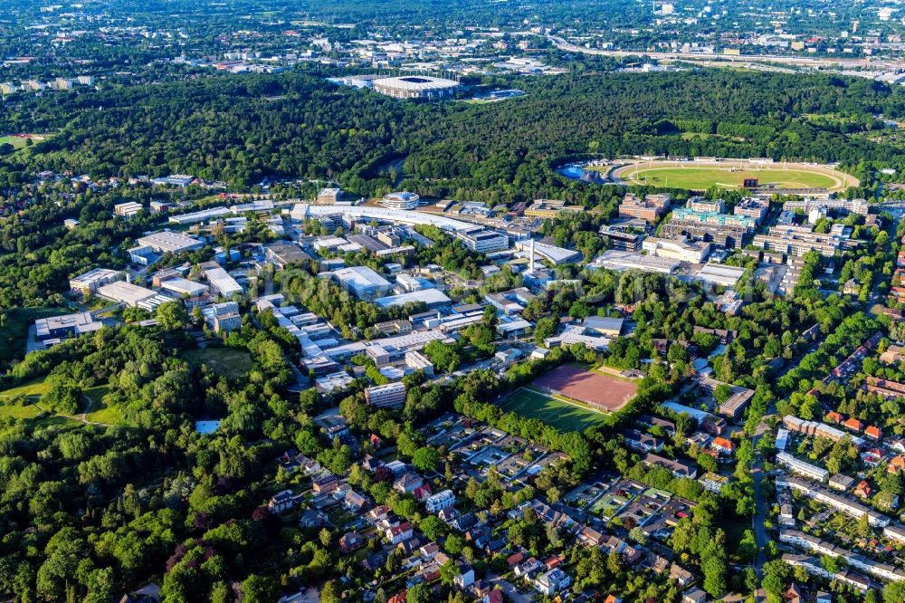 Hamburg from above - Building complex of the Institute Center for Free-Electron Laser Science in Hamburg in Germany