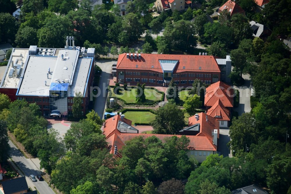 Bergholz-Rehbrücke from above - Building complex of the Institute Deutsches Institut fuer Ernaehrungsforschung in Bergholz-Rehbruecke in the state Brandenburg, Germany