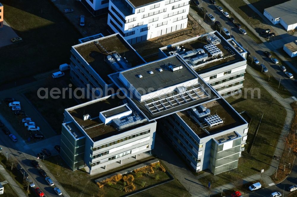 Aerial image Berlin - Building complex of the Institute DSM Biopract GmbH on Magnusstrasse in the district Adlershof in Berlin, Germany