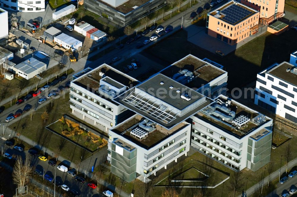 Aerial photograph Berlin - Building complex of the Institute DSM Biopract GmbH on Magnusstrasse in the district Adlershof in Berlin, Germany