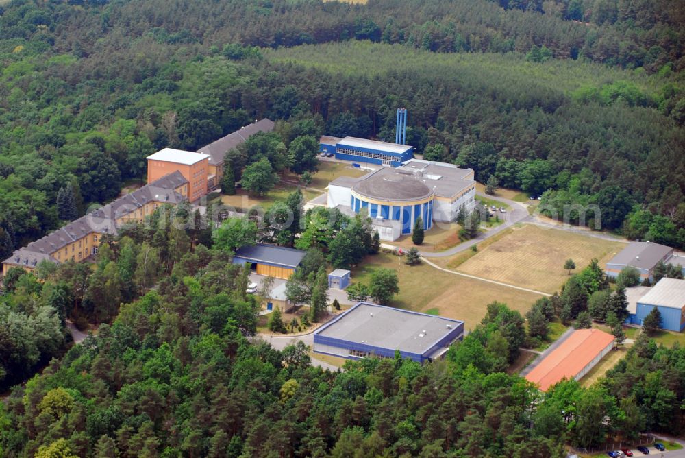 Königsbrück from the bird's eye view: Building complex of the Institute Flugmedizinisches Institut of Luftwaffe of Bundeswehr on street Steinborner Strasse in Koenigsbrueck in the state Saxony, Germany