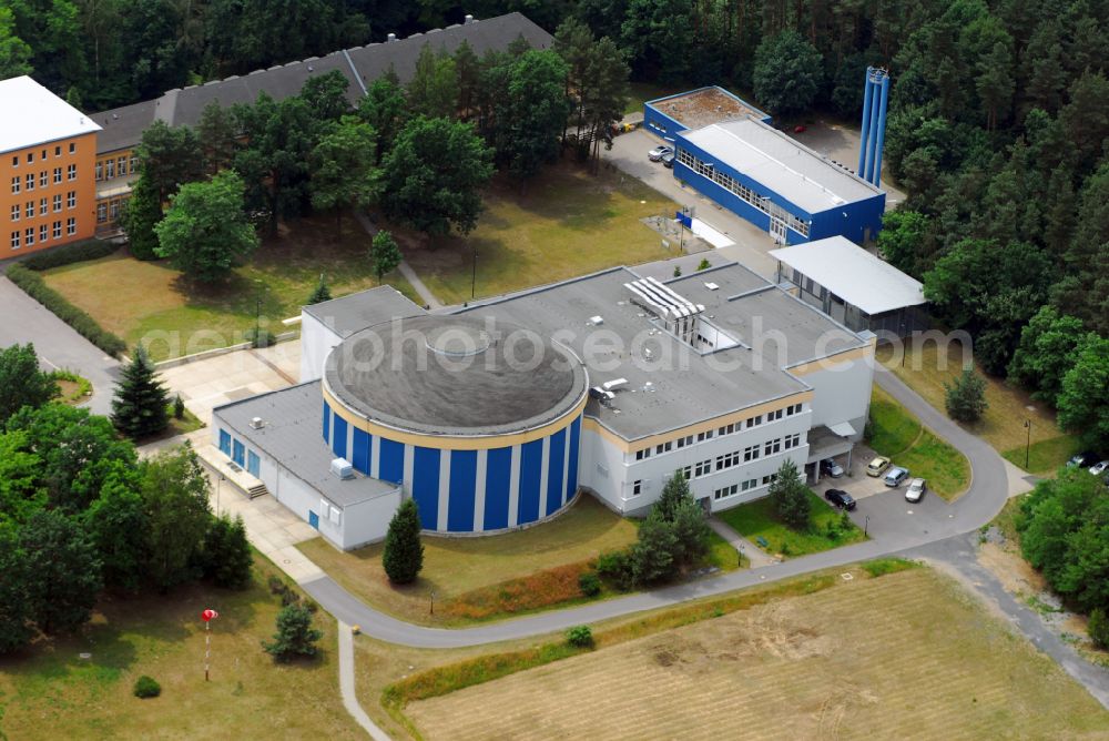 Königsbrück from above - Building complex of the Institute Flugmedizinisches Institut of Luftwaffe of Bundeswehr on street Steinborner Strasse in Koenigsbrueck in the state Saxony, Germany