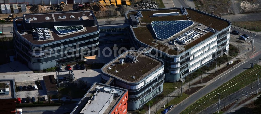 Leipzig from above - Building complex of the Institute Fraunhofer-Institut for Zelltherapie and Immunologie IZI on Perlickstrasse in Leipzig in the state Saxony