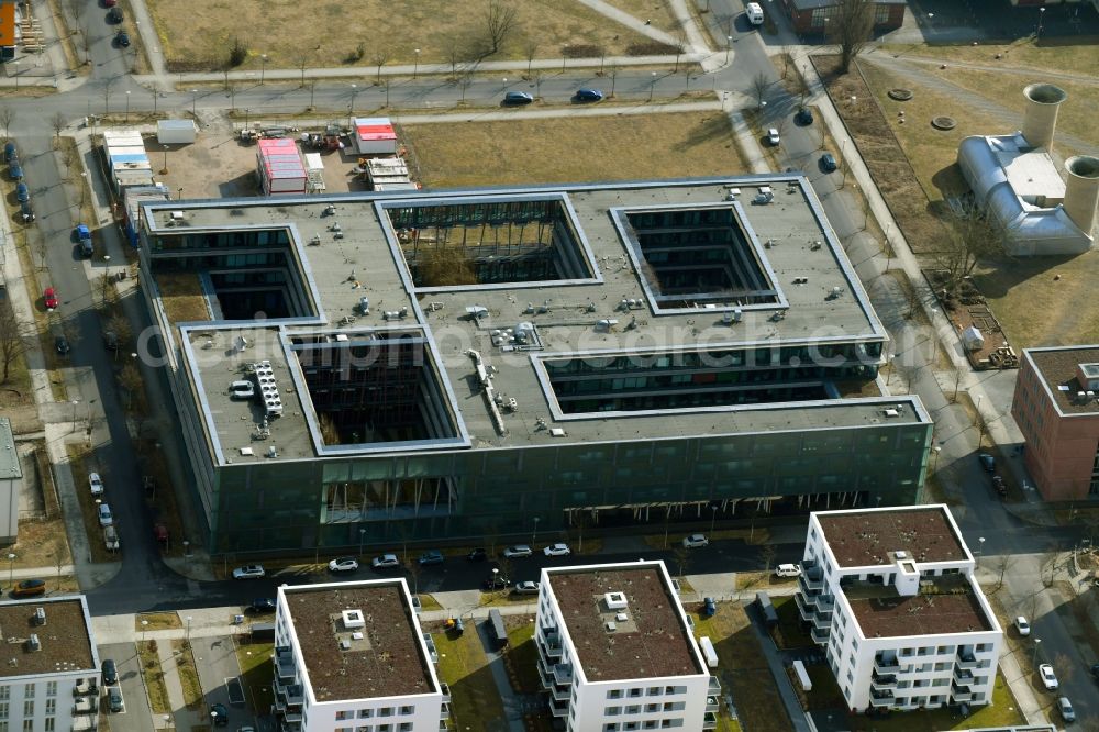 Berlin from the bird's eye view: Building complex of the Institute HUB Institut fuer Physik of HUB on Newtonstrasse in the district Adlershof in Berlin, Germany