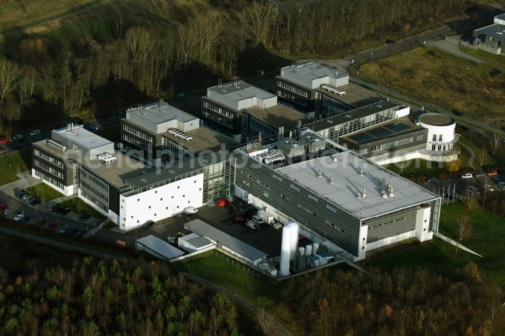 Aerial image Frankfurt (Oder) - Building complex of the Institute IHP GmbH Innovations for High Performance Microelectronics Im Technologiepark in Frankfurt (Oder) in the state Brandenburg