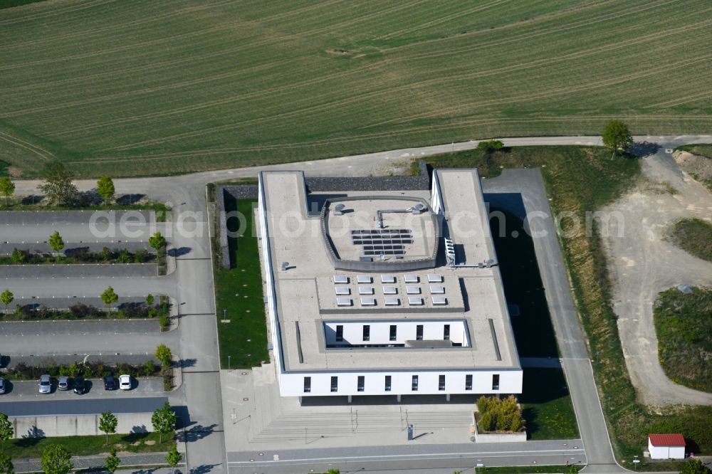 Hof from the bird's eye view: Building complex of the Institute Institut fuer Informationssysteme der Hochschule Hof (iisys) on Alfons-Goppel-Platz in Hof in the state Bavaria, Germany