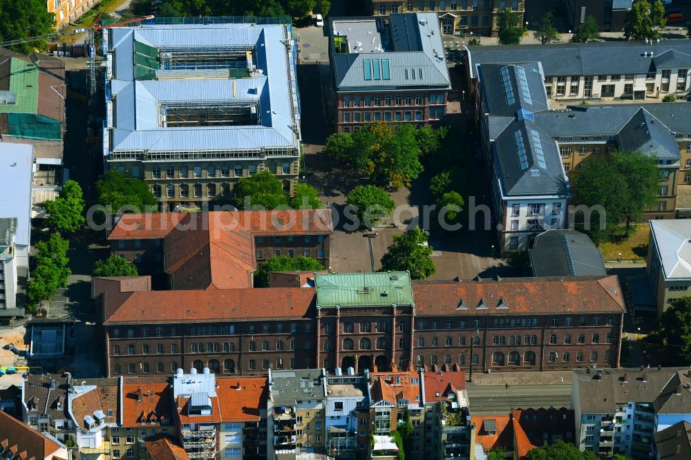 Karlsruhe from the bird's eye view: Building complex of the Institute Karlsruher Institut fuer Technologie on Kaiserstrasse in Karlsruhe in the state Baden-Wurttemberg, Germany