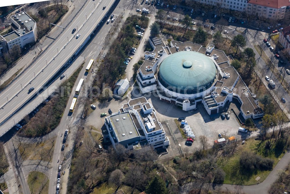 Aerial photograph Berlin - Building complex of the Institute Landesamt fuer Mess- und Eichwesen Berlin-Brandenburg on,Lentzeallee in the district Wilmersdorf in Berlin