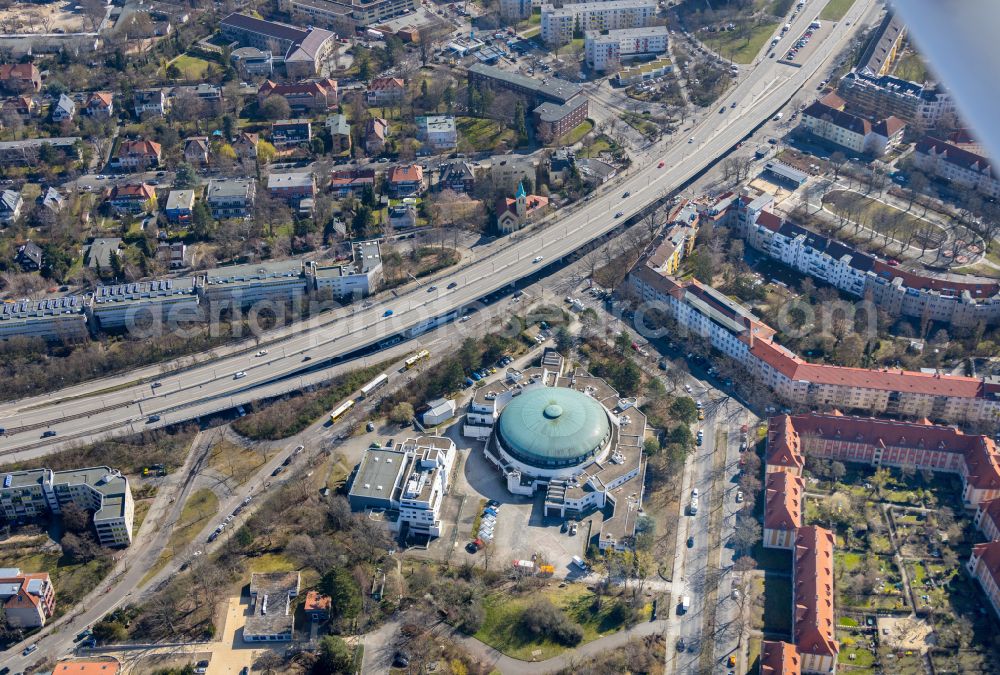 Berlin from above - Building complex of the Institute Landesamt fuer Mess- und Eichwesen Berlin-Brandenburg on,Lentzeallee in the district Wilmersdorf in Berlin