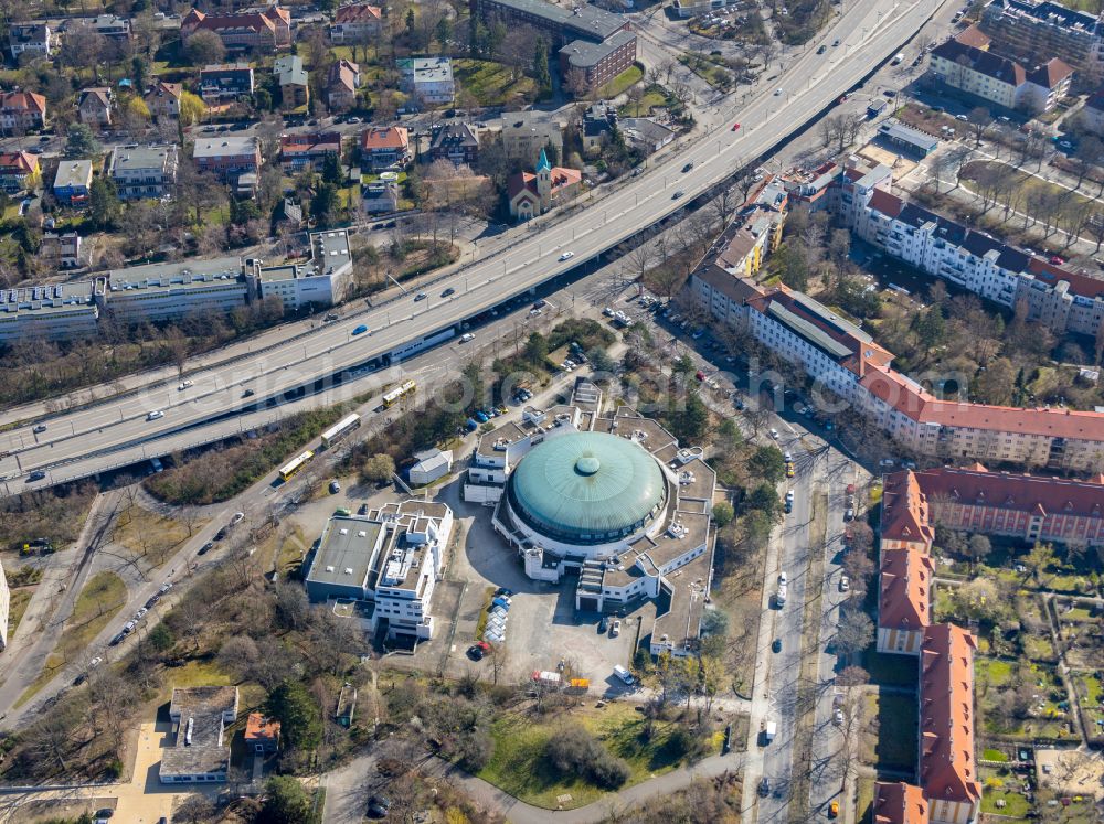 Berlin from the bird's eye view: Building complex of the Institute Landesamt fuer Mess- und Eichwesen Berlin-Brandenburg on,Lentzeallee in the district Wilmersdorf in Berlin