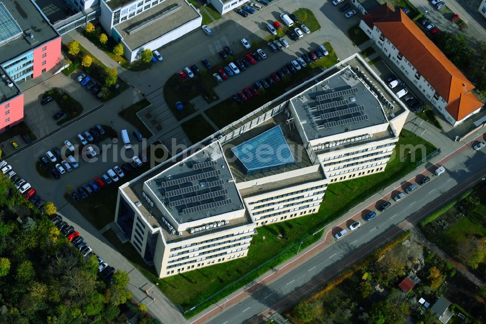 Magdeburg from the bird's eye view: Building complex of the Institute Leibniz-Institut fuer Neurobiologie on Brenneckestrasse in Magdeburg in the state Saxony-Anhalt, Germany