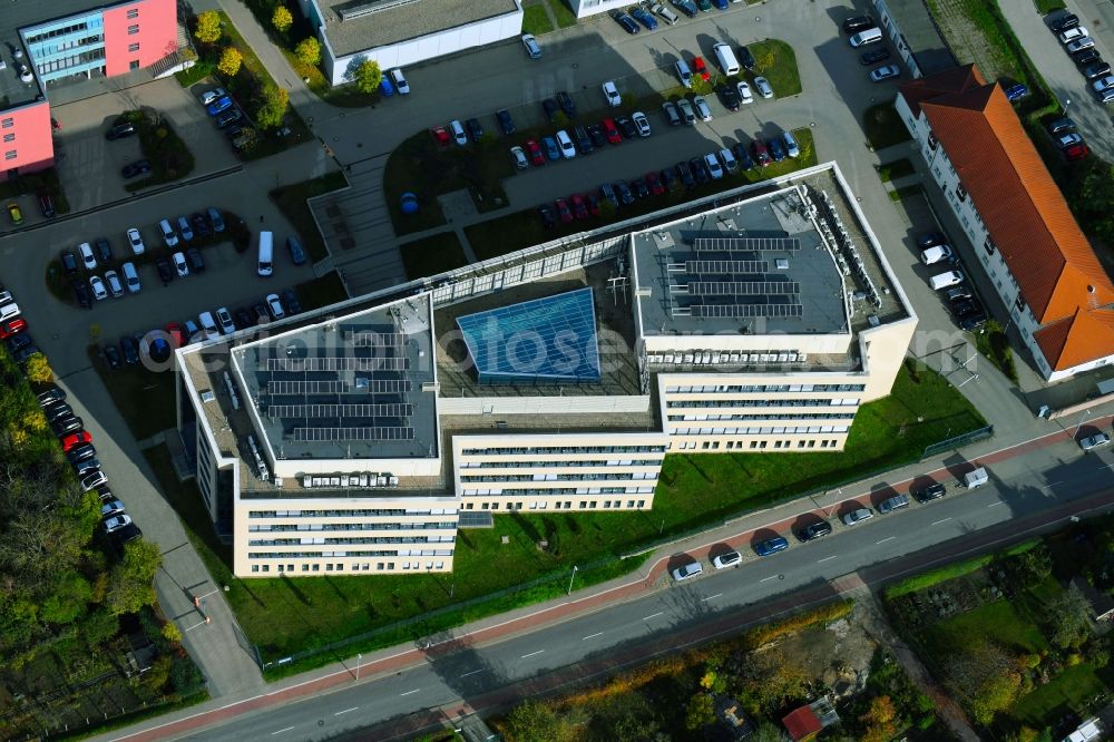 Aerial image Magdeburg - Building complex of the Institute Leibniz-Institut fuer Neurobiologie on Brenneckestrasse in Magdeburg in the state Saxony-Anhalt, Germany