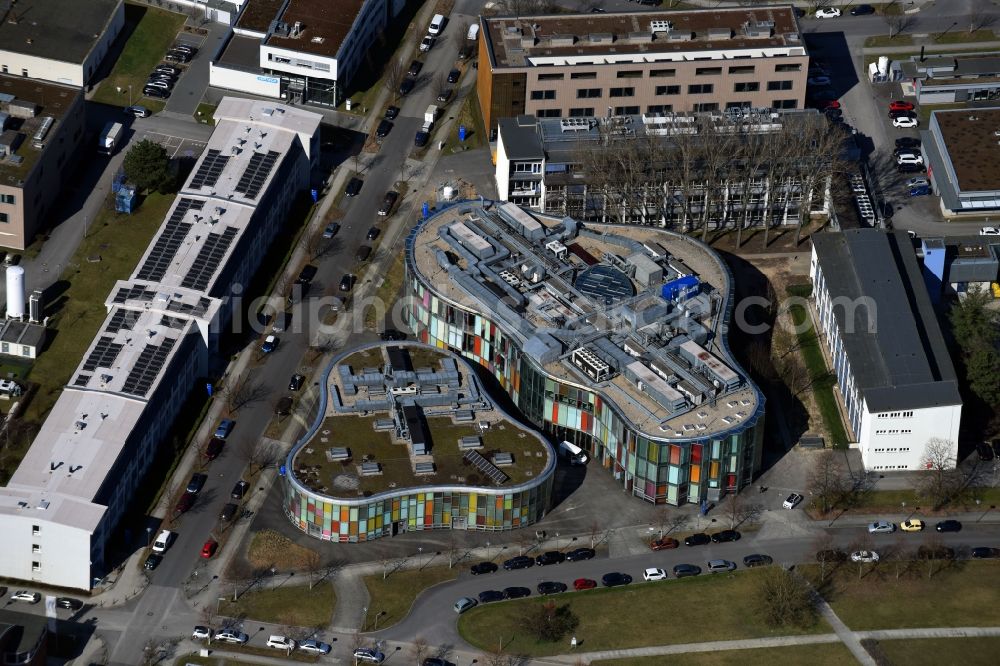 Berlin from above - Building complex of the Institute Lernfabrik NEUE TECHNOLOGIEN Berlin on Carl-Scheele-Strasse in the district Johannisthal in Berlin