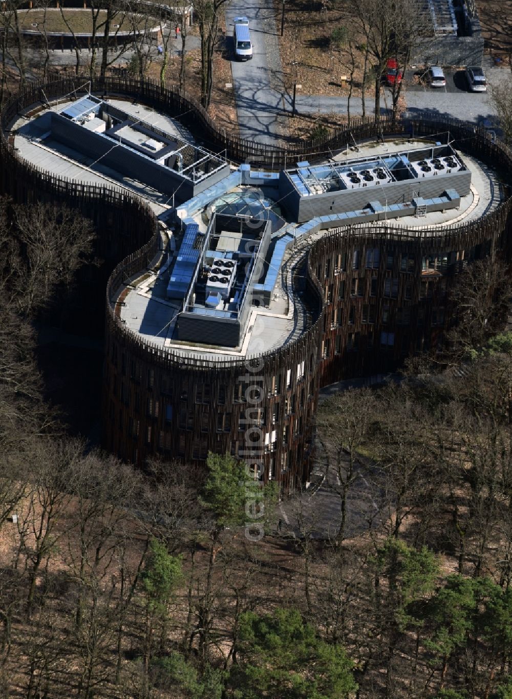 Potsdam from above - Building complex of the Institute Potsdam Institute for Clinate Impact Research (PIK) e. V. in the district Teltower Vorstadt in Potsdam in the state Brandenburg