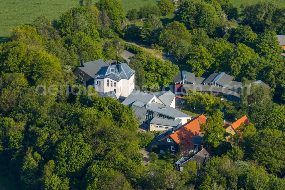 Witten from above - Building complex of the Institute Witten/Annen Institut fuer Waldorf-Paedagogik e.V. on Annener Berg in Witten in the state North Rhine-Westphalia, Germany