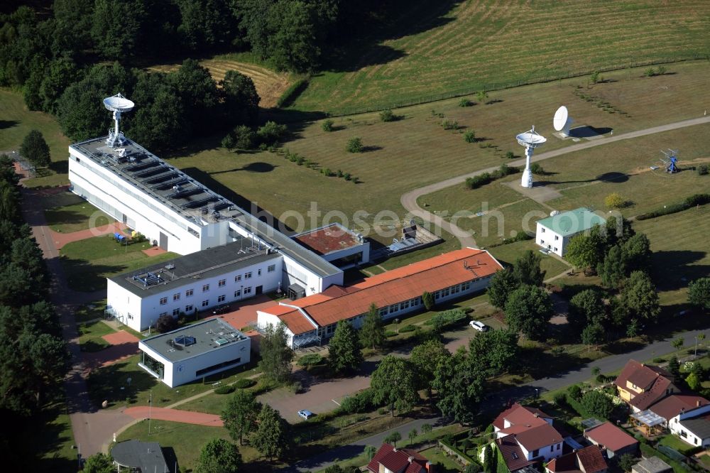 Lindenberg from above - Building complex of the Institute Deutsches Zentrum fuer Luft- und Raumfahrt (DLR) in Lindenberg in the state Mecklenburg - Western Pomerania