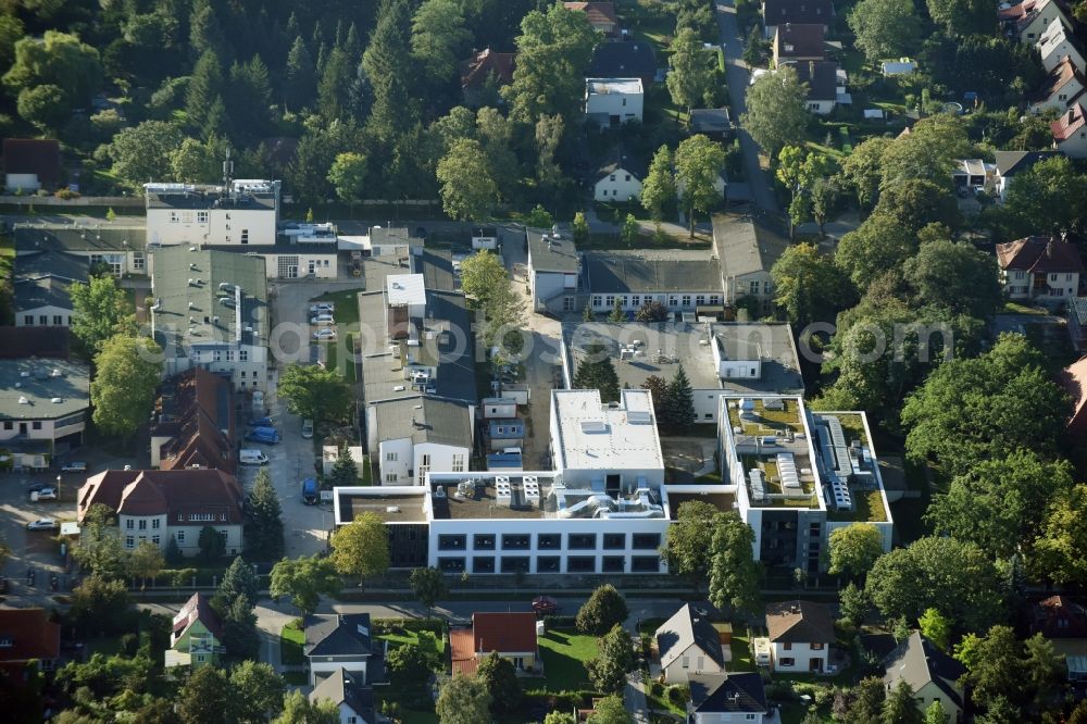 Aerial image Teltow - Building complex of the Institutes of Applied Polymer Research of Fraunhofer Institute and Institue for Biomaterial Sciences of the Helmholtz Center Gesthacht in Teltow in the state of Brandenburg