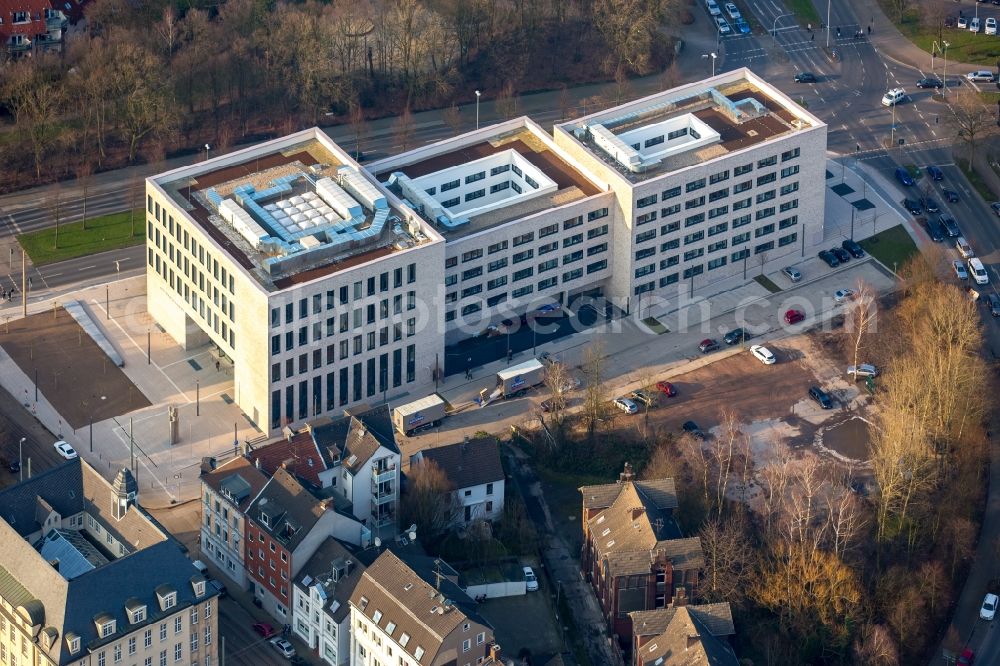 Gelsenkirchen from above - Building complex of the new center of Justice of Gelsenkirchen in the state of North Rhine-Westphalia