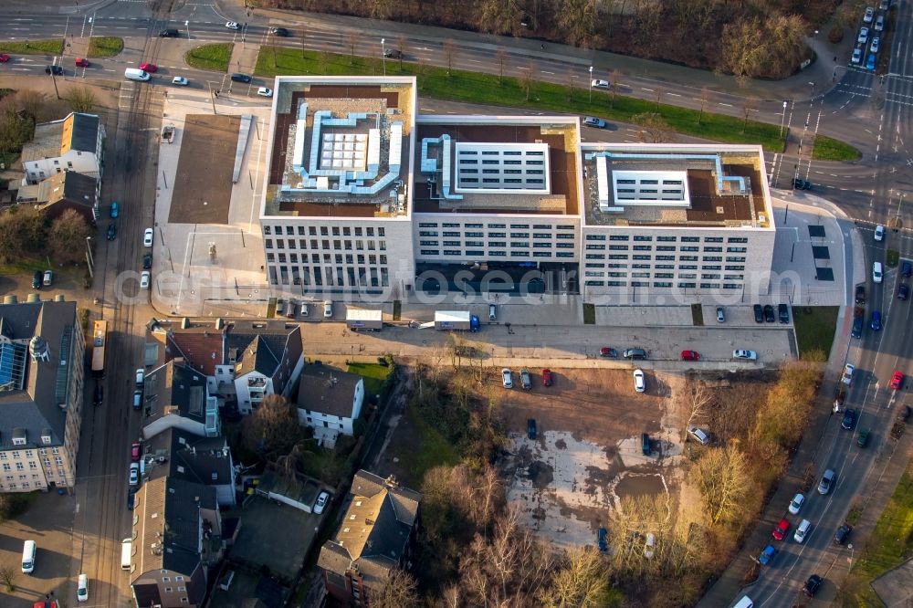 Gelsenkirchen from the bird's eye view: Building complex of the new center of Justice of Gelsenkirchen in the state of North Rhine-Westphalia