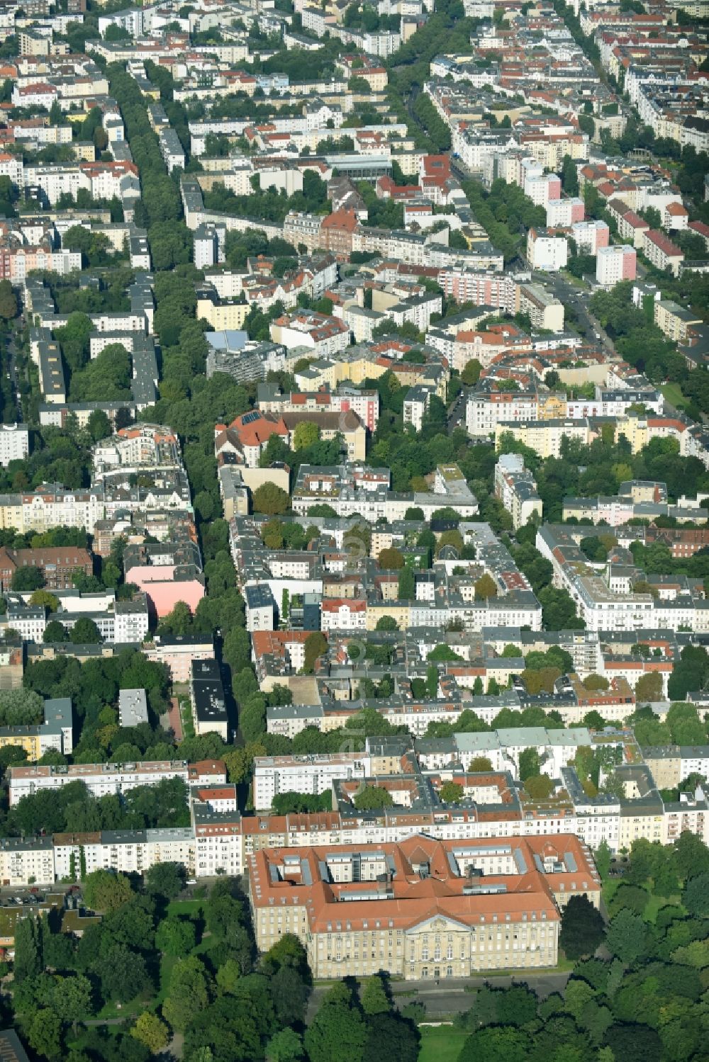 Berlin from above - Building complex of the Kammer court of in the district Tempelhof-Schoeneberg in Berlin, Germany