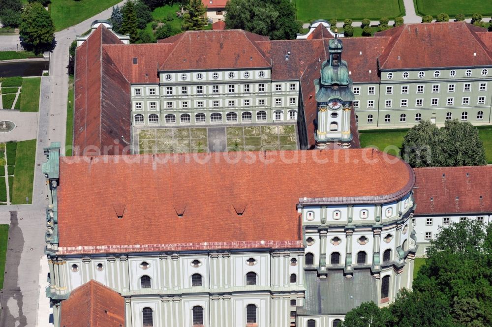 Fürstenfeldbruck from the bird's eye view: Complex of buildings of the monastery Fuerstenfeld in Fuerstenfeldbruck in the state Bavaria, Germany