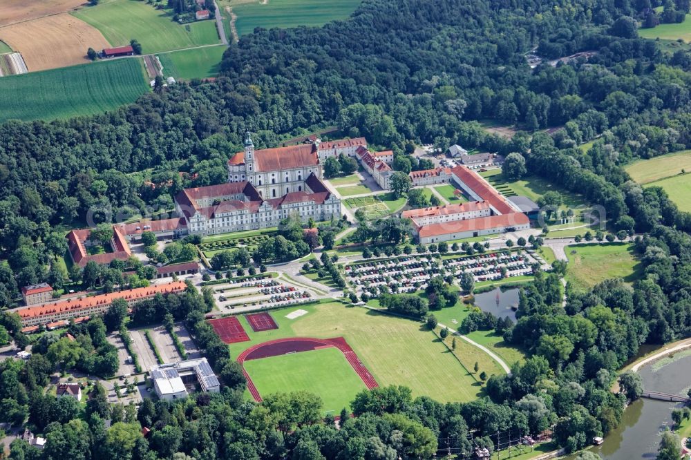 Aerial photograph Fürstenfeldbruck - Complex of buildings of the monastery Fuerstenfeld in Fuerstenfeldbruck in the state Bavaria, Germany