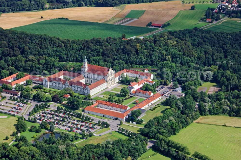 Fürstenfeldbruck from the bird's eye view: Complex of buildings of the monastery Fuerstenfeld in Fuerstenfeldbruck in the state Bavaria, Germany