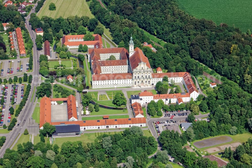 Fürstenfeldbruck from the bird's eye view: Complex of buildings of the monastery Fuerstenfeld in Fuerstenfeldbruck in the state Bavaria, Germany