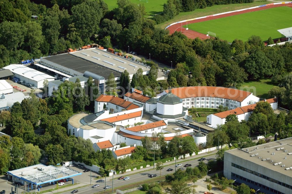 Aerial photograph Augsburg - Complex of buildings of the monastery Priesterseminar der Dioezese Augsburg an der Stauffenbergstrasse in Augsburg in the state Bavaria