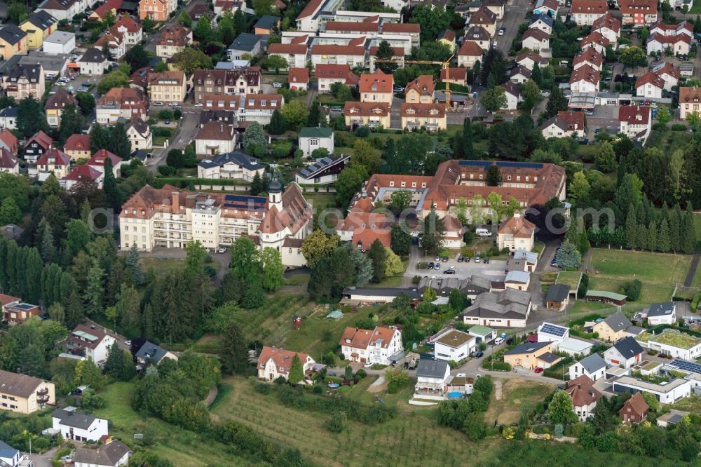 Aerial image Bühl - Complex of buildings of the monastery Maria Hilf in Buehl in the state Baden-Wurttemberg