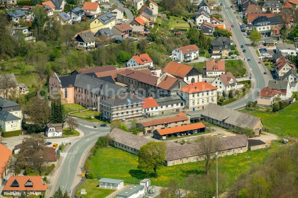 Bredelar from the bird's eye view: Complex of buildings of the monastery on Sauerlandstrasse in Bredelar in the state North Rhine-Westphalia, Germany