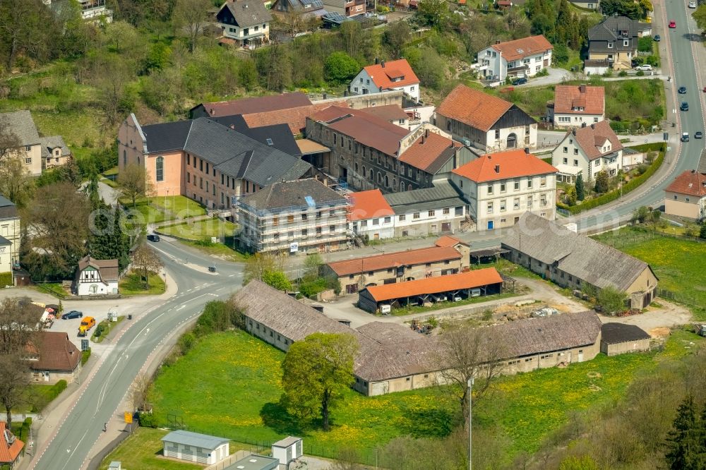 Aerial image Bredelar - Complex of buildings of the monastery on Sauerlandstrasse in Bredelar in the state North Rhine-Westphalia, Germany