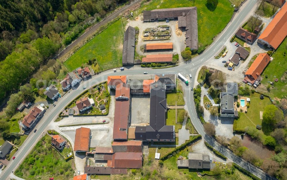 Bredelar from the bird's eye view: Complex of buildings of the monastery on Sauerlandstrasse in Bredelar in the state North Rhine-Westphalia, Germany