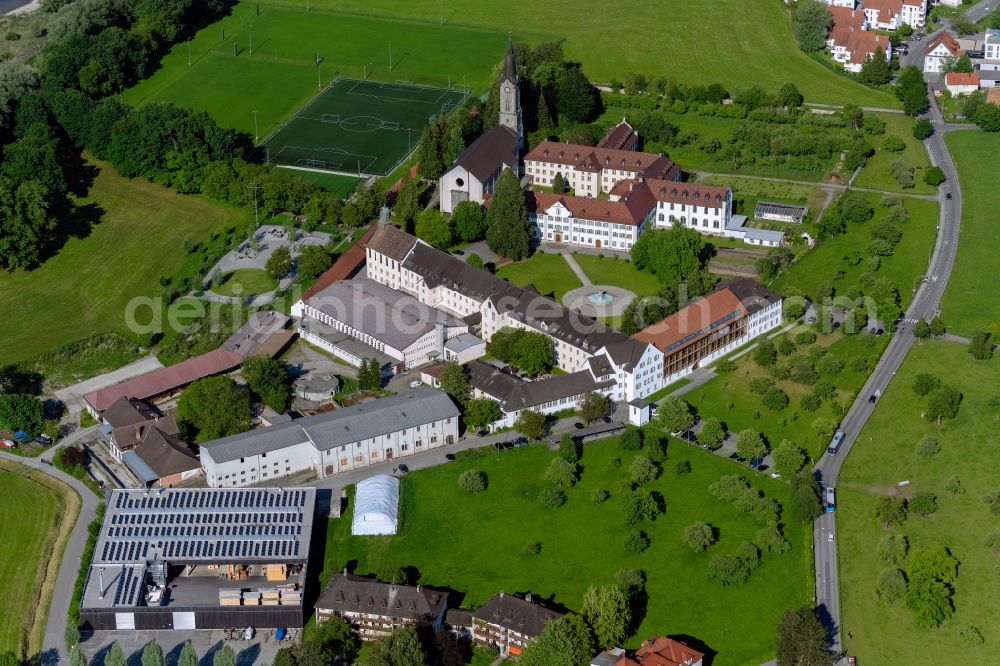 Aerial photograph Bregenz - Complex of buildings of the monastery Kloster Mehrerau in Bregenz at Bodensee in Vorarlberg, Austria