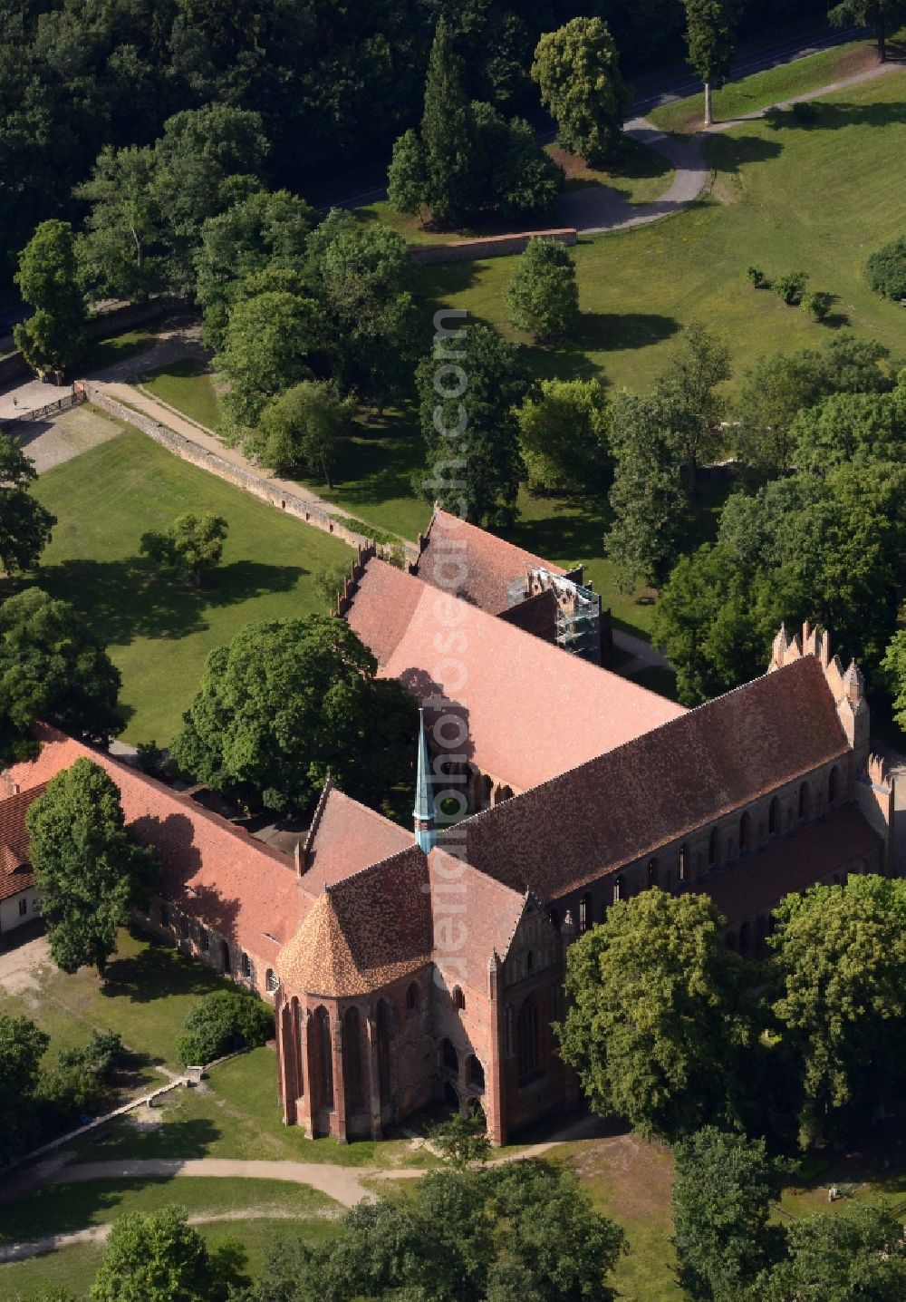 Aerial image Chorin - Complex of buildings of the monastery in der Schorfheide in Chorin in the state Brandenburg