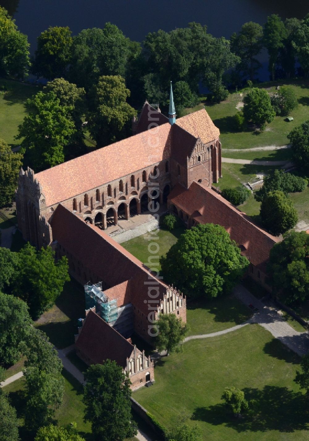 Aerial photograph Chorin - Complex of buildings of the monastery in der Schorfheide in Chorin in the state Brandenburg