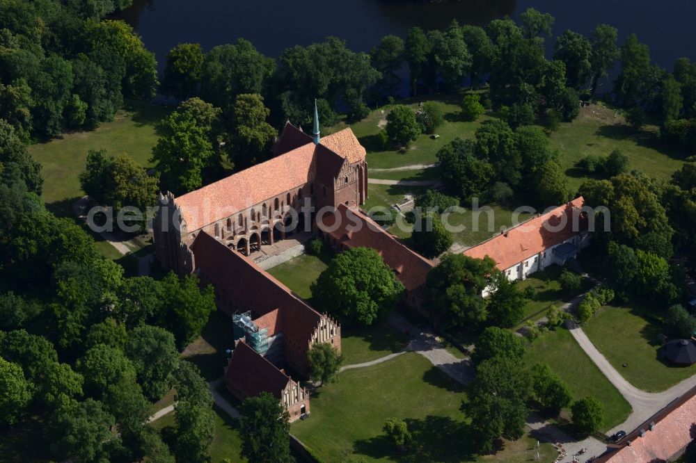 Chorin from above - Complex of buildings of the monastery in der Schorfheide in Chorin in the state Brandenburg