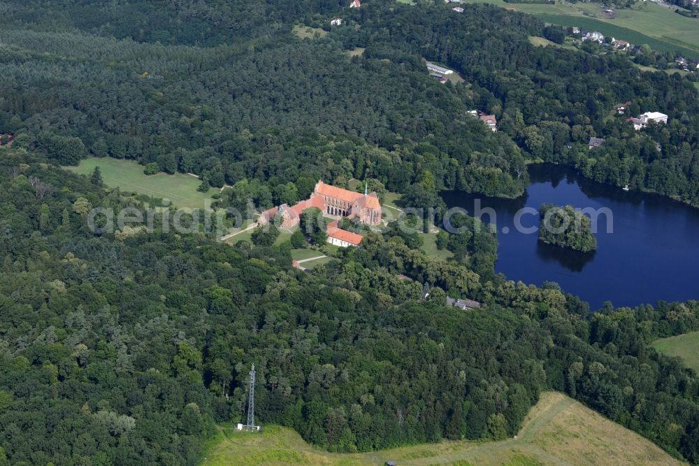 Aerial image Chorin - Complex of buildings of the monastery in der Schorfheide in Chorin in the state Brandenburg