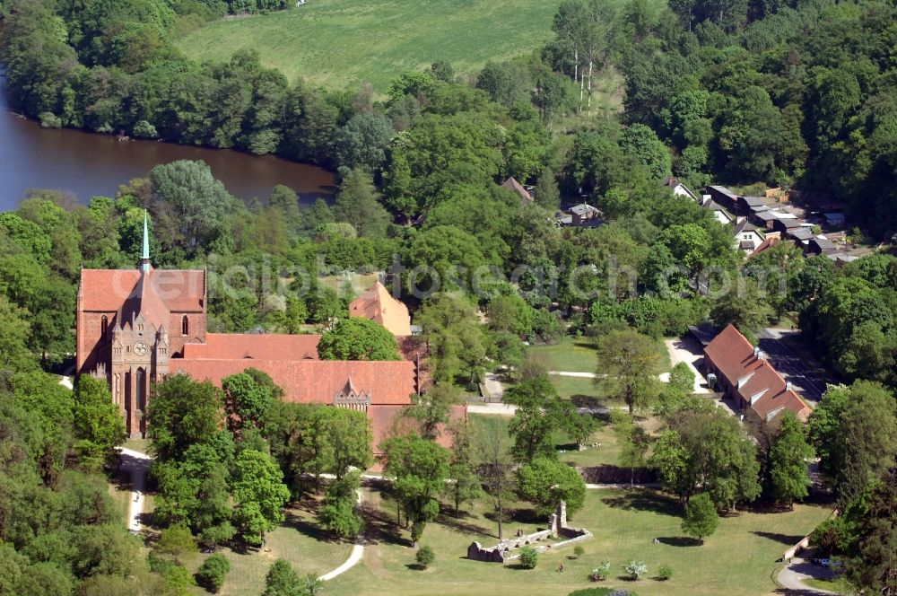 Aerial image Chorin - Complex of buildings of the monastery in der Schorfheide in Chorin in the state Brandenburg