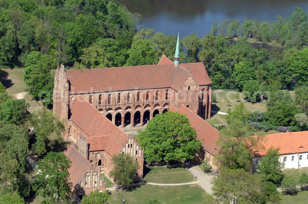 Chorin from above - Complex of buildings of the monastery in der Schorfheide in Chorin in the state Brandenburg