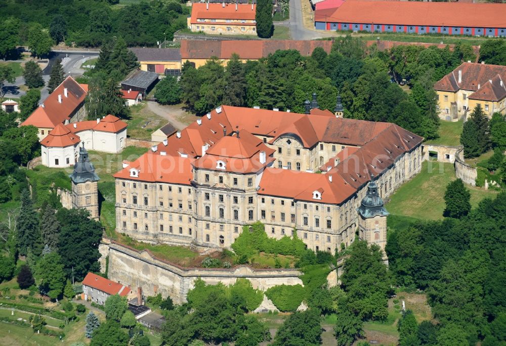 Aerial photograph Chotesov - Complex of buildings of the cloister of Chotieschau in Chotesov in Plzensky kraj - Pilsner region - Bohemia, Czechia