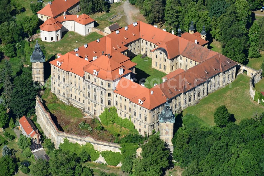 Aerial photograph Chotesov - Complex of buildings of the cloister of Chotieschau in Chotesov in Plzensky kraj - Pilsner region - Bohemia, Czechia