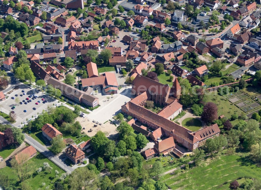 Aerial image Ebstorf - Complex of buildings of the monastery Ebstorf in Ebstorf in the state Lower Saxony, Germany