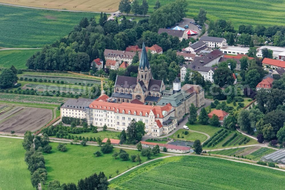 Aerial photograph Eresing - Complex of buildings of the monastery St. Ottilien in Eresing in the state Bavaria, Germany