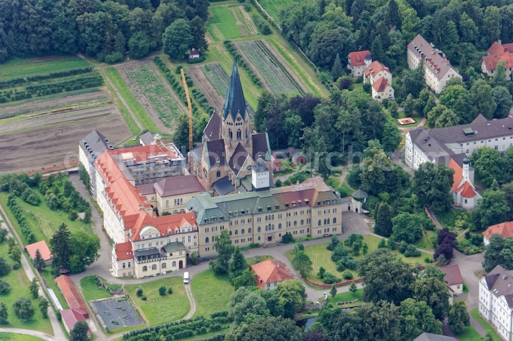 Aerial image Eresing - Complex of buildings of the monastery St. Ottilien in Eresing in the state Bavaria, Germany