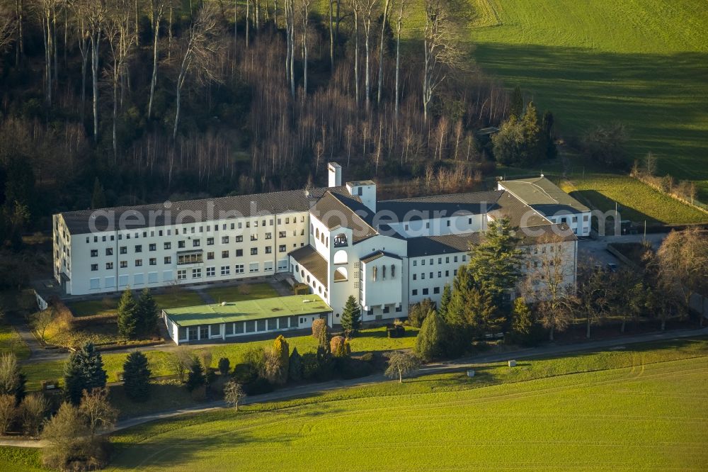 Essen from above - Complex of buildings of the monastery Sisters of Charity of Saint Elizabeth in Essen in North Rhine-Westphalia