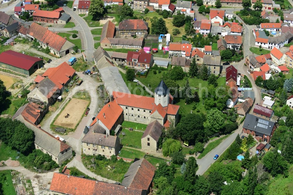 Aerial image Gröningen - Complex of buildings of the formerly monastery in Groeningen in the state Saxony-Anhalt