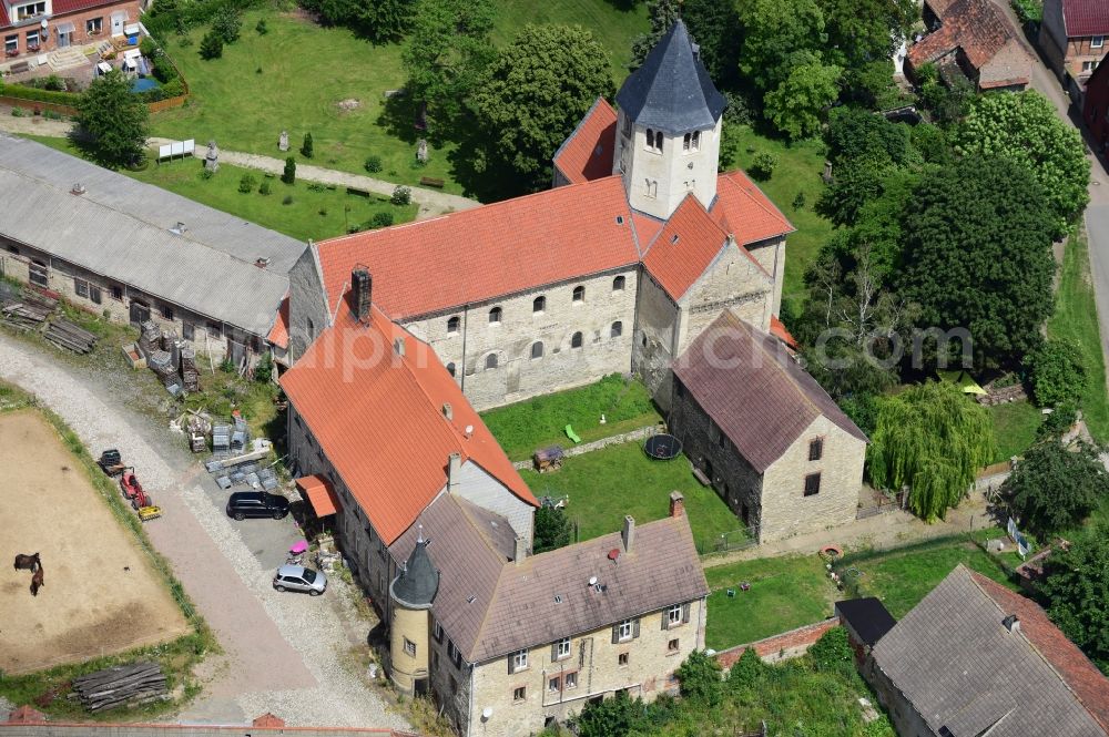 Gröningen from above - Complex of buildings of the formerly monastery in Groeningen in the state Saxony-Anhalt