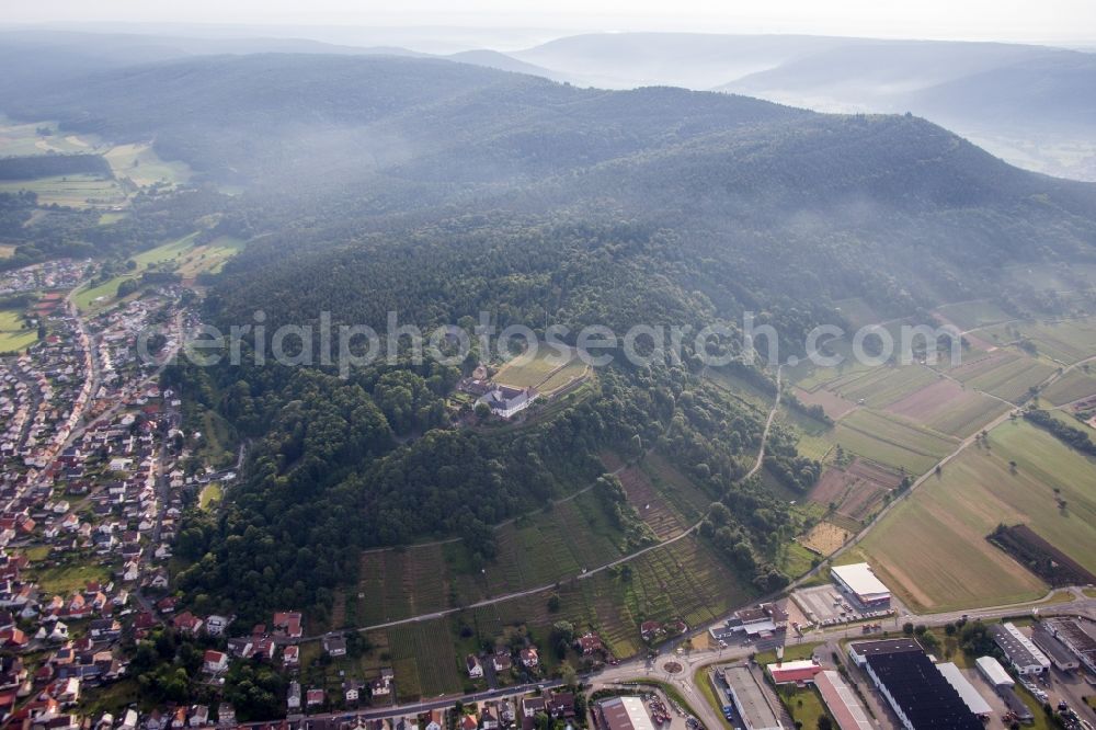 Großheubach from above - Complex of buildings of the monastery Franziskanerkloster Engelberg in Grossheubach in the state Bavaria, Germany