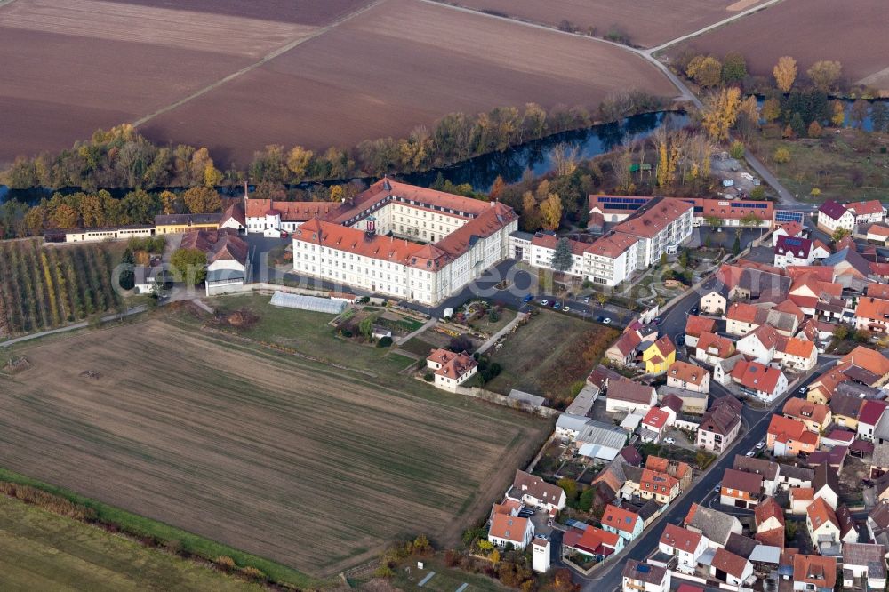 Heidenfeld from above - Complex of buildings of the monastery Maria Hilf in Heidenfeld in the state Bavaria, Germany